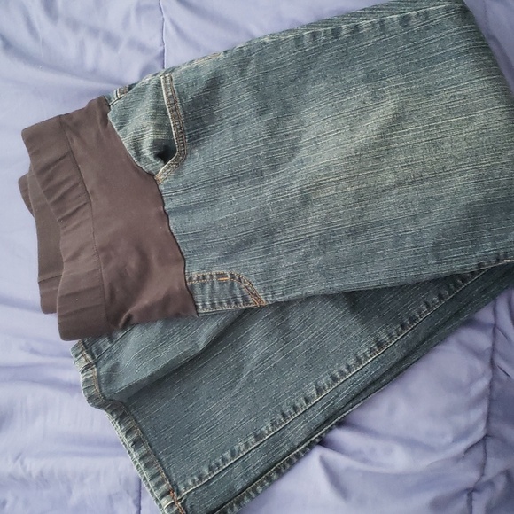 🎀 Oh baby maternity 5 pocket jeans size petite Medium - Picture 1 of 6